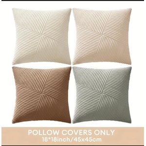 4Pack Corduroy Throw Pillow Covers Only -Size:18x18 Inches 