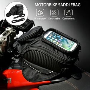 Waterproof Motor Tank Bag Black Oil Fuel Tank Bag Magnetic Motorbike Saddle Bag Single Shoulder Bag Motorcycle Backpack - Black