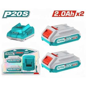 TOTAL TFBCPK1222 P20S Lithium-Ion battery and charger kit Voltage: 20V 2.0Ahx2