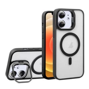 Black Magnetic Case For iPhone 11, Camera Bracket, Camera Protectors, Clear Acrylic + TPU MagSafe Compatible Cover