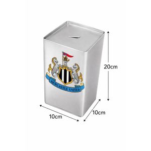 Newcastle United Silver Piggy Bank – Premium Magpies Fan Collector Savings Box (20cm x 10cm)