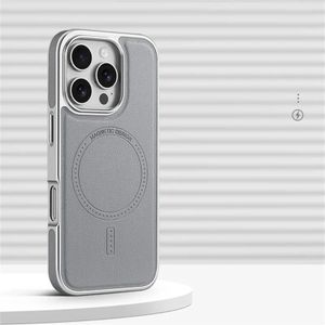 Magnetic leather case for iphone 15 pro max