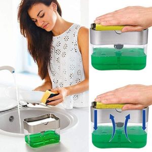 2in1 Soap Dispenser Soap Pump Soap Holder Soap Dispenser with Double Layer Scrubber sponge