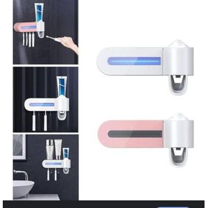 Smart UV Toothbrush Sterilizer & Sanitizer – Wall Mounted Holder with 4 Slots & Toothpaste Dispenser