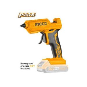 Ingco  20V Lithium-Ion Cordless Glue Gun, Battery&Charger Not Included,3 Glue Sticks