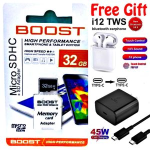 Boost 32 GB Micro SDHC Memory card // 1x i12 Earbuds // 1x Samsung Smartphone Charger 