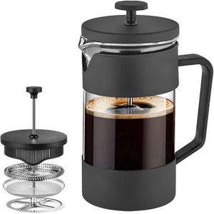  600ML French Press Coffee & Tea Maker, Thickened Borosilicate Glass Coffee Press with Filter Screens, Rust-Free and Dishwasher Safe, 100% BPA Free