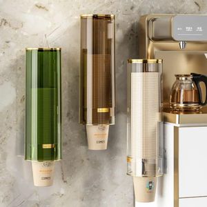 New Disposable Cup Storage Rack Wall-Mounted Paper Cup Dispenser Large-Capacity Paper Cup Storage Box for Kitchen Office Restaurant Organization