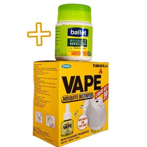 Ballet Mosquito Repellent Jelly MOSTURIZING SOFT & SMOOTH SKIN + Fumakilla Vapè Mosquito Destroyer LIQUID SET 90 NIGHTS PLEASANT FRAGRANCE nk