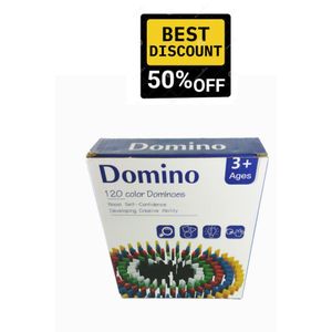 Kids Childrens Gifts Domino Quantity: Contains 120 vibrant, color-coded dominoes.