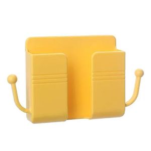 Wall-Mounted Phone and Remote Storage Holder - Yellow