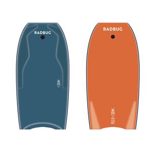 Olaian Bodyboard 500 blue / orange with leash - Prussian Blue