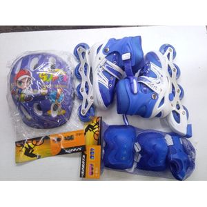 Skating Shoes(Full Set)-Set includes(Shoes, Guards & Helmet) medium size (31-42)