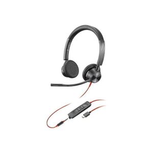 Jabra Poly Blackwire 3325 Wired Stereo Microsoft Teams Certified USB-C Headset with Noise Cancelling Microphone 3.5mm Audio Jack USB-C to USB-A Adapter HD Audio Business Headset for Windows PC Mac Laptop Smartphone Office Call Center Hybrid Work – 8X222AA