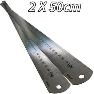 Stainless Steel Ruler 50cm 2 Pcs nk