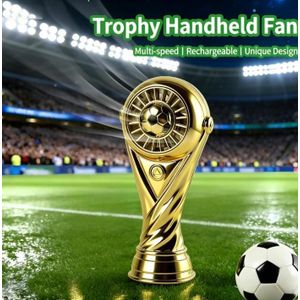 Portable Trophy-Shaped Handheld Fan – Mini sports trophy design, USB rechargeable, 3-speed fan, Quiet Personal Cooling  Mini  Fan