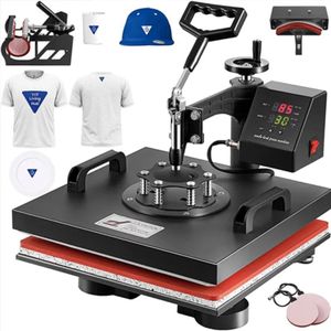 Combo Multifunctional Five-in-One Electric Heat Press Machine Hot Stamping & Sublimation on T-Shirts & Bottles 38*38