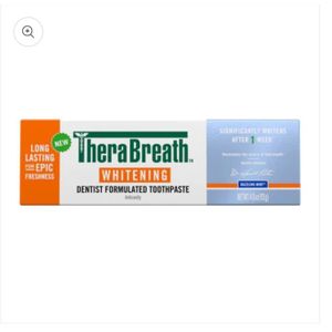 TheraBreath Whitening Toothpaste, Peroxide Free and Anticavity, Dazzling Mint 