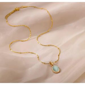 Gold Stainless Steel Teardrop Necklaces