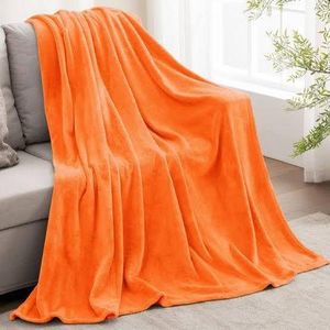 Orange  High Quality Cozy Warm Cotton fleece Throw Blanket-6x6