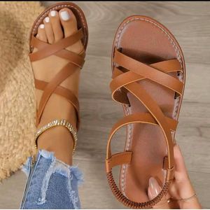 Stylish Twin X Ladies Sandals with Rubber Sole SHOES-BROWN