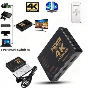 4K Switcher HDMI-compatible Switch 5 in 1 Out Video Switches Splitter Full HD 1080P Video Cable  for TV Box HDTV PC