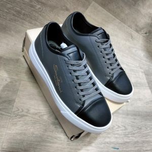 Men’s Premium Casual Sneakers – Stylish Grey & Black Lace-Up Shoes