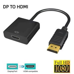 1080P DisplayPort DP to HDMI-compatible Adapter Converter Display Port Male DP to Female HD TV Cable Adapter Video Audio For PC TV