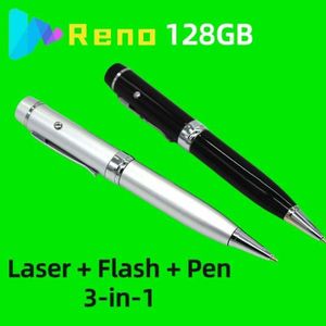 RENO Flash Disk 128 GB High Speed Waterproof Metal USB 2.0 Flash Drive Laser pen flash 