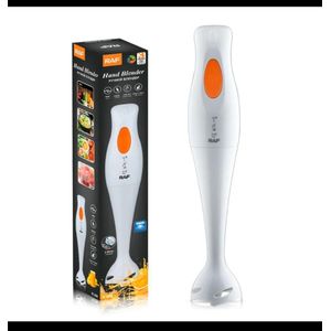 RAF Hand Blender – 2 Blade Ergonomic Design, Easy Clean – White/Orange