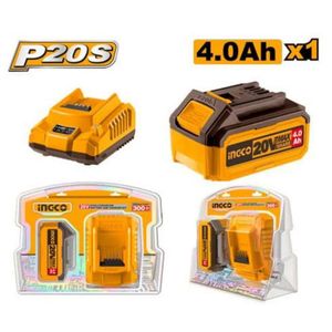 Ingco FBCPK1214 P20S Lithium-Ion battery and charger kit 4.0Ah 20v