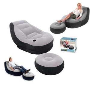 Inflatable Seat With A Leg Stool + Free Manual Pump