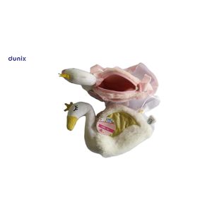 Cute Swan Pencil Pouch – Plush Cartoon Zipper Pen Bag – Kids Shoulder Stationery Bag – Girls School Pencil Case