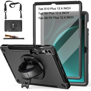 Case for Samsung Galaxy Tab S10 plus/ S9 FE plus/ S9 Plus 12.4 inch,Protective Cover with 360° Rotating Stand-Hand Strap- Pencil Holder(No shoulder strap)
