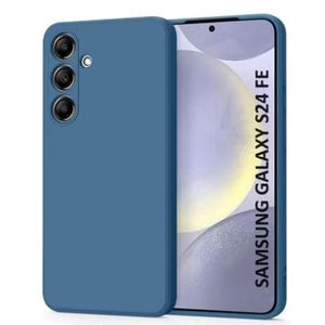 Soft Silicone Back Cover for Samsung Galaxy S24 FE - Blue, anti-fingerprint, anti-scratch, durable silicone case