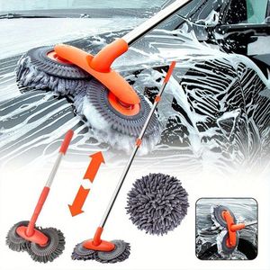 Double-headed Car Cleaning Brush Mop, Long Handle car Washing Tools Kit / Retractable mop/ Windows cleaner 