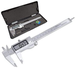 Digital Vernier Caliper 150 mm / 6 Inch Stainless Steel Electronic Caliper Fraction/Inch/Metric Conversion Measuring Tool for Length Width Depth Inner Diameter Outer Diameter