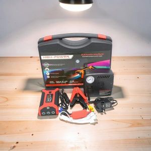 Light Weight Multi-Use Compact Design 12V 99800mAh High Capacity High Power Emergency Car Jump Starter Battery Booster Power Bank with Tire Inflator Air Compressor Pump