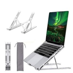 Bn 6 Angles Adjustable Aluminum Ergonomic Foldable Portable Tabletop Laptop, compatible with all Other Notebook (1pc, Silver)