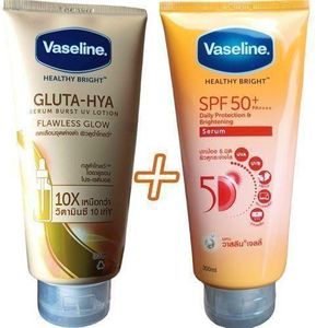 Vaseline Gluta-Hya Serum Burst UV Lotion 10X Flawless Glow with SPF 50 Plus Daily Protection and Brightening Serum - Sunscreen and Brightening 2 in 1 Kenya