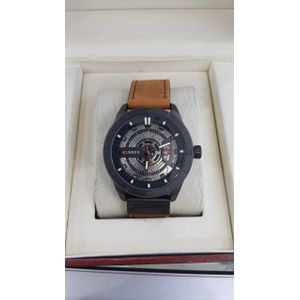 Premium Curren Men’s Analogue Watch Featuring Durable Leather Band, Reliable Battery Movement, and Water Resistance