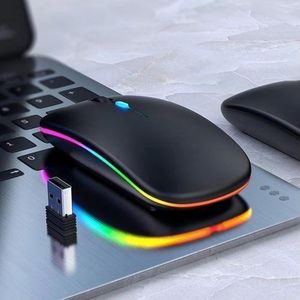 White  Label 2.4G Wireless Rechargeable Mouse - Black