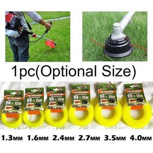 Nylon  Grass Trimmer Line Replacement Spool Brush Cutter Lawn Mower Accessory Wire String Petrol Twine Cutting Cable Garden Tools Round Mowing Width 1.3mm/2.4mm/3.5mm/4.0mm Length 10m/15m