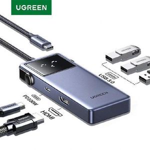 Ugreen  CM888 UNO 7-In-1 USB-C Docking Station HDMI 4K@60Hz RJ45 Ethernet USB-C 3.0 Dual USB-A 3.0 USB-A 2.0 USB-C PD 100W Multiport Hub Gray For Laptop, MacBook & Tablet
