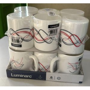 Luminarc Set of 6 Wolgan Red Cups
