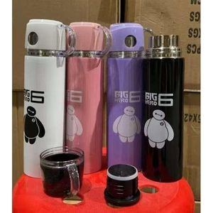 Cartoon Vacuum Flask – Insulated Stainless Steel Thermos Bottle with Cup Lid (Big Hero Design)