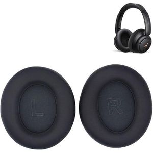 Soundcore Life Q30 & Q35 Earpads Cushions with Protein Leather Skin and Memory Foam for Anker Life Q30 Q35 Headphones (Q30 q35 Black)