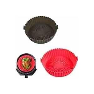 2-Piece Food Grade Silicone Air Fryer Liners - Reusable Basket Trays 