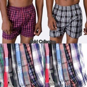 2PCs Quality Cotton Men's Checked Boxer Short