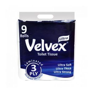 Velvex Toilet Tissue 9Pack 3Ply